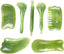 7-piece Gua Sha Set, Resin Facial and Body Massage Tool for Face Legs Back, Green