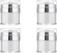 4Pack Empty Airless Pump Jar Portable Refillable Travel Size Cream Jar Vacuum Bottle Lotion Jar with Pump Lid for Skincare Cream, White, Vacuum with Lid Can Refill Cosmetics (100ml)