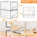 Stackable PET Clear Makeup Organizer Drawer 2 Pack