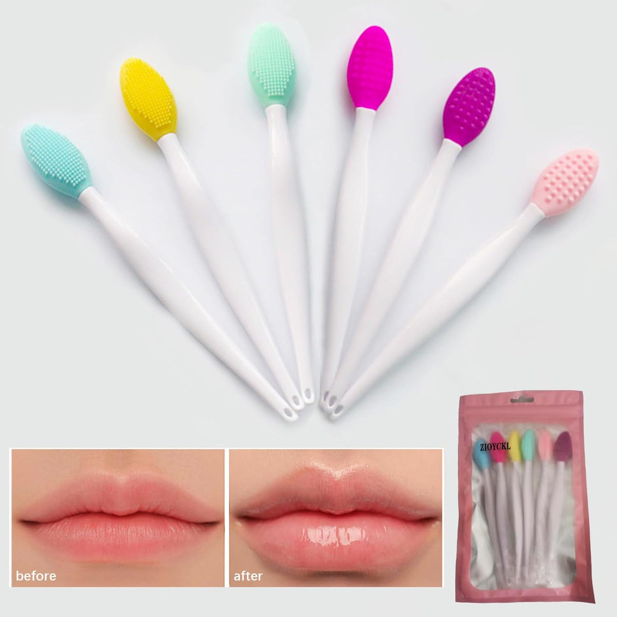 Silicone Lip Scrub Brush 6 Pack