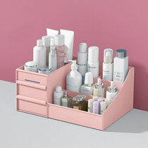 Pink Cosmetic Storage Box with Drawers