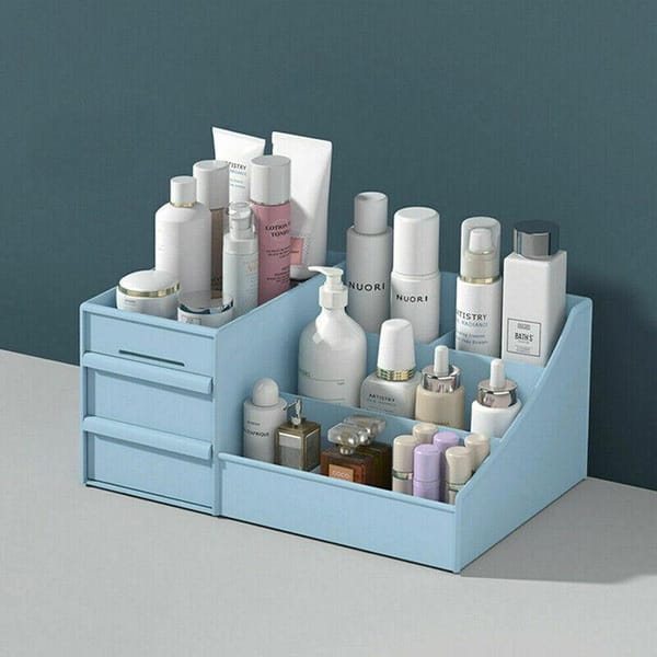 Pink Cosmetic Storage Box with Drawers