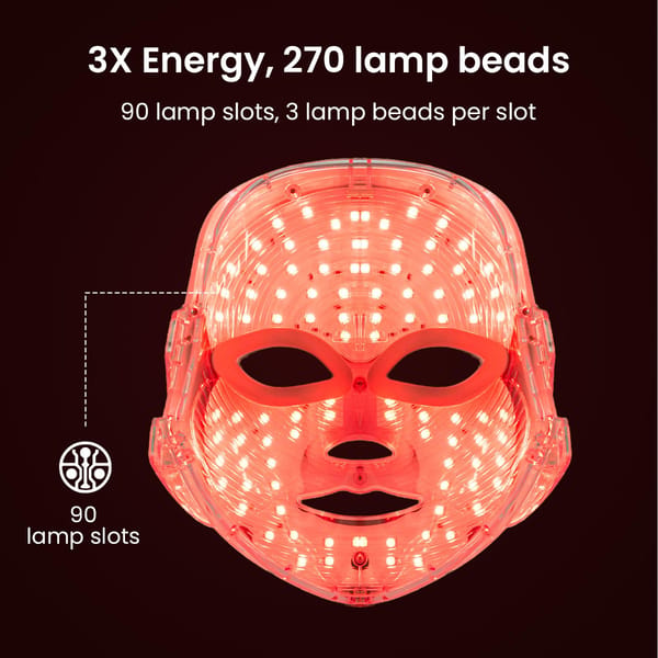 7 Color LED Facial Light Mask White Gold