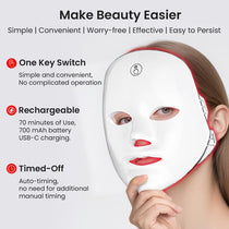 7 Color LED Facial Light Mask White Gold