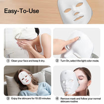 7 Color LED Facial Light Mask White Gold