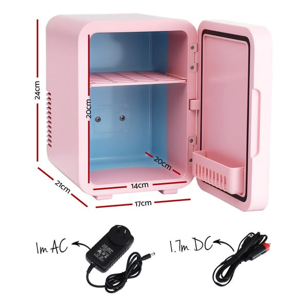 Glacio Mini Fridge Skincare Beauty Cooler Warmer LED Mirror 12V 220V Pink 4L Secondary image