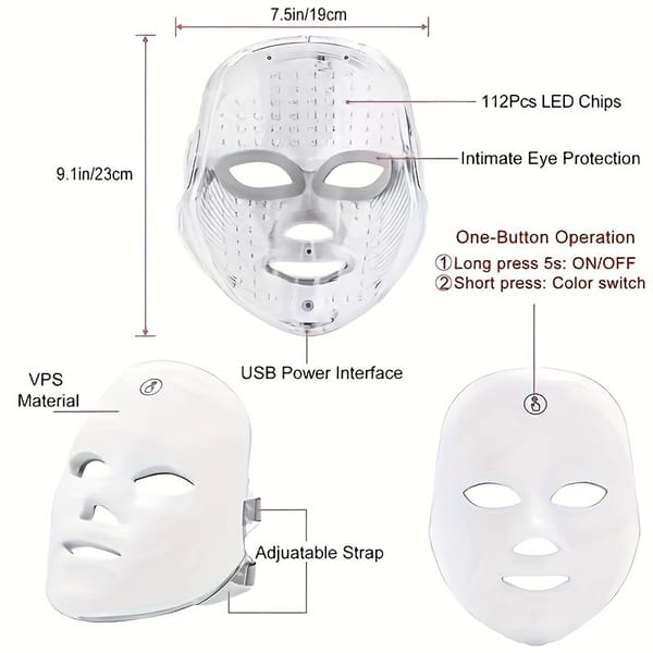 7 Color LED Face Mask 112 LEDs