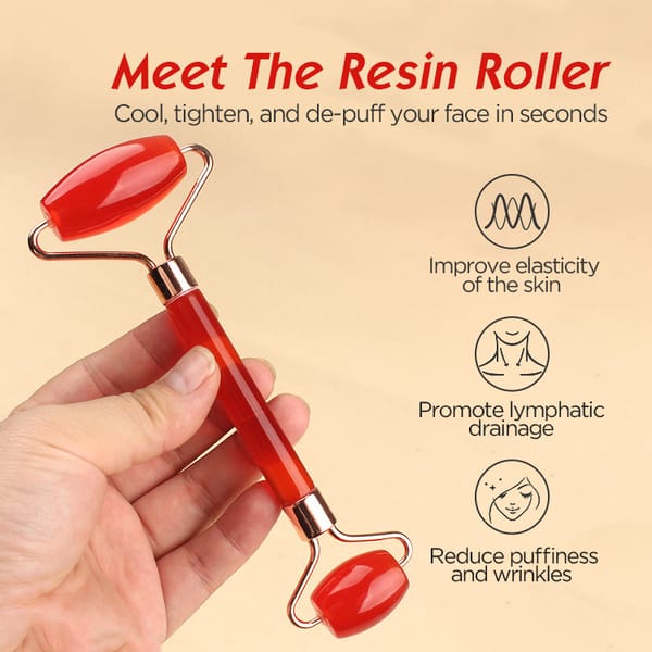 Dual Head Facial Roller and Gua Sha Set Pink Secondary image