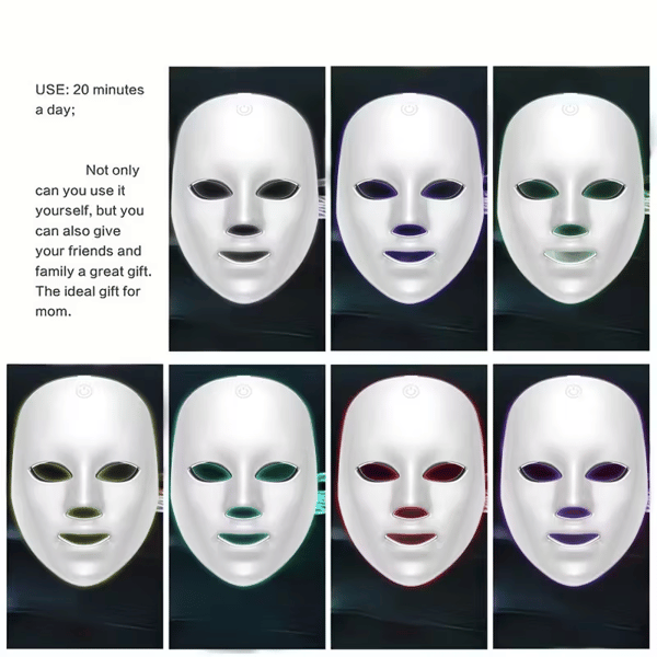 7 Color LED Facial Mask Light Beige