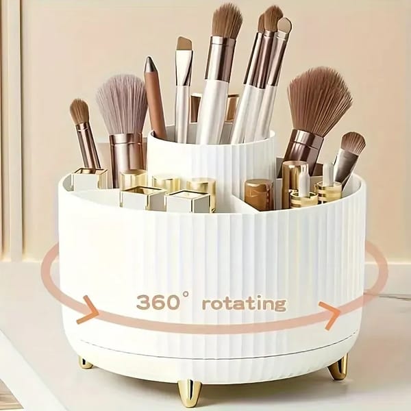 Rotating Cosmetic Storage Box Black