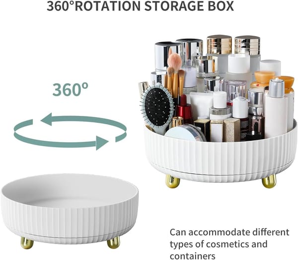 Rotating Cosmetic Organizer White Secondary image