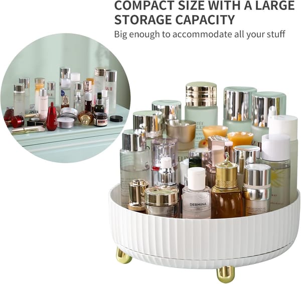 Rotating Cosmetic Organizer White