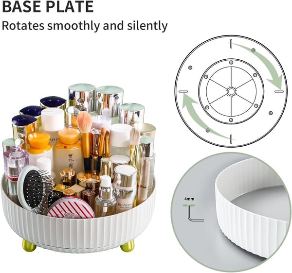 Rotating Cosmetic Organizer White