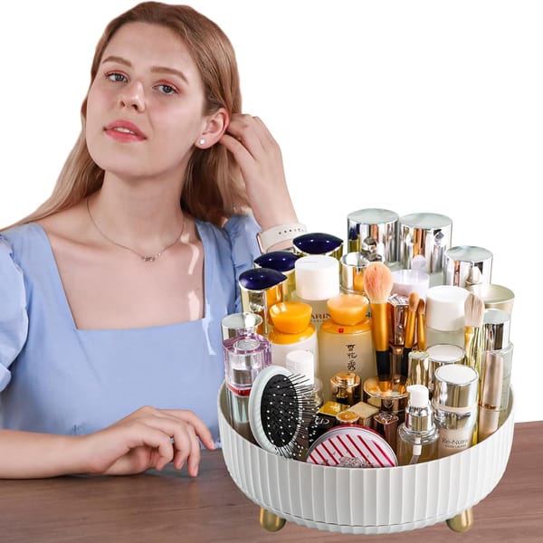 Rotating Cosmetic Organizer White