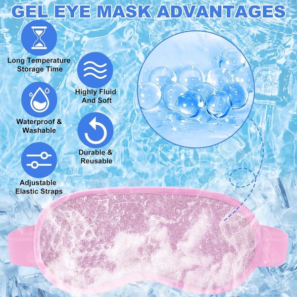 Cooling Eye Gel Mask Pink 2 Pack