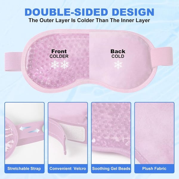 Cooling Eye Gel Mask Pink 2 Pack