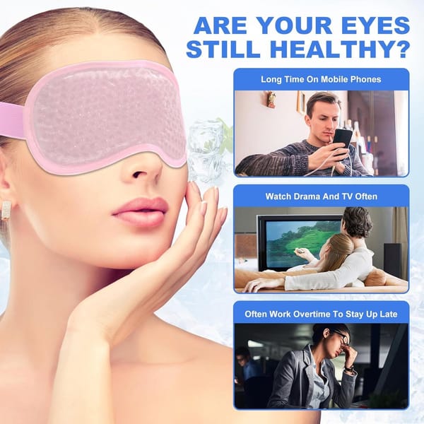 Cooling Eye Gel Mask Pink 2 Pack