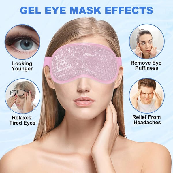 Cooling Eye Gel Mask Pink 2 Pack