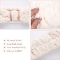 Stretchable Headbands Set Of 3 Off White / Pink / Black