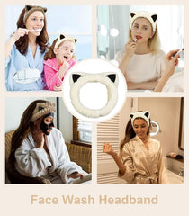 Cute Cat Spa Headband 2 Pack Beige / Khaki