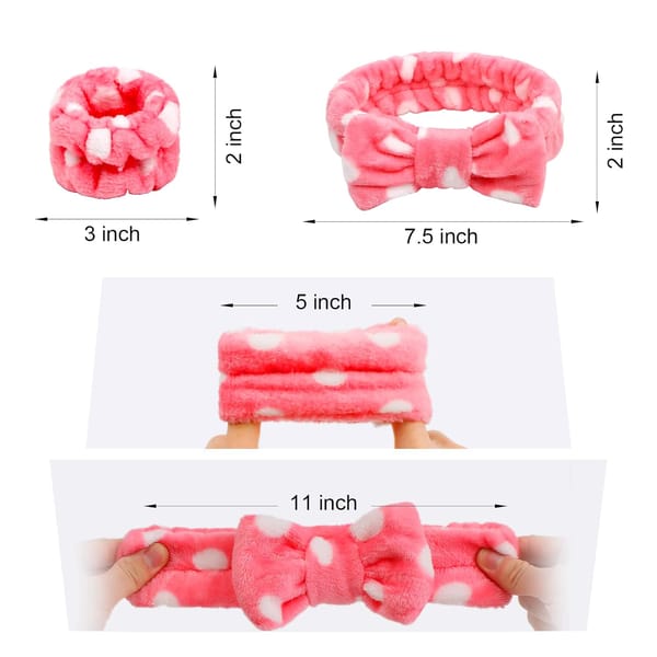 Spa Headband and Wristband Set 6 Piece