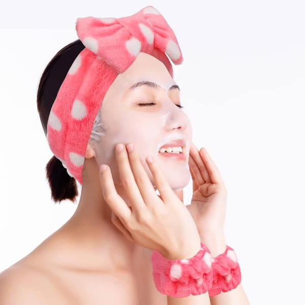 Spa Headband and Wristband Set 6 Piece
