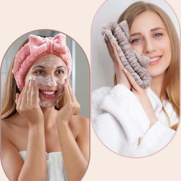 Spa Headband 4 Pack White / Brown / Rose Pink / Light Pink