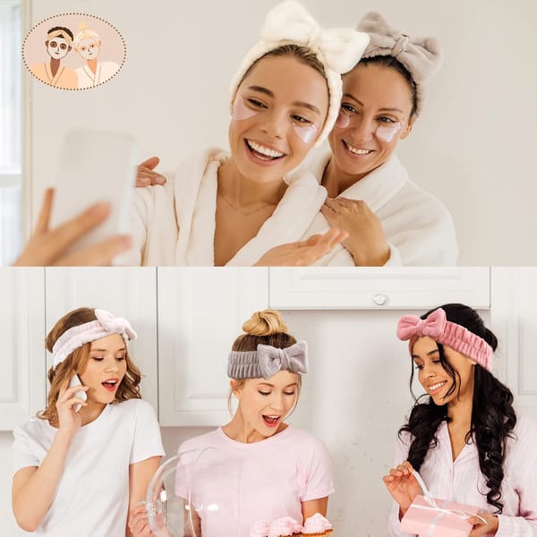 Spa Headband 4 Pack White / Brown / Rose Pink / Light Pink