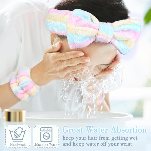 Spa Headband Kit 9 Piece Pink / Blue / White