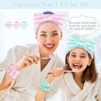 Spa Headband Kit 9 Piece Pink / Blue / White
