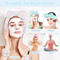 Spa Headband Kit 9 Piece Pink / Blue / White
