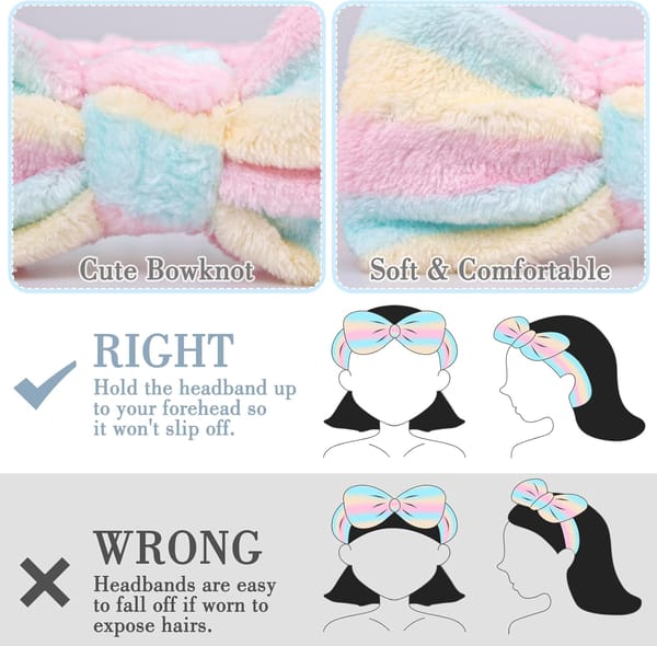 Spa Headband Kit 9 Piece Pink / Blue / White