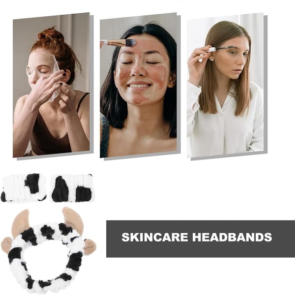 Flannel Cow Horn Headband With Wristbands