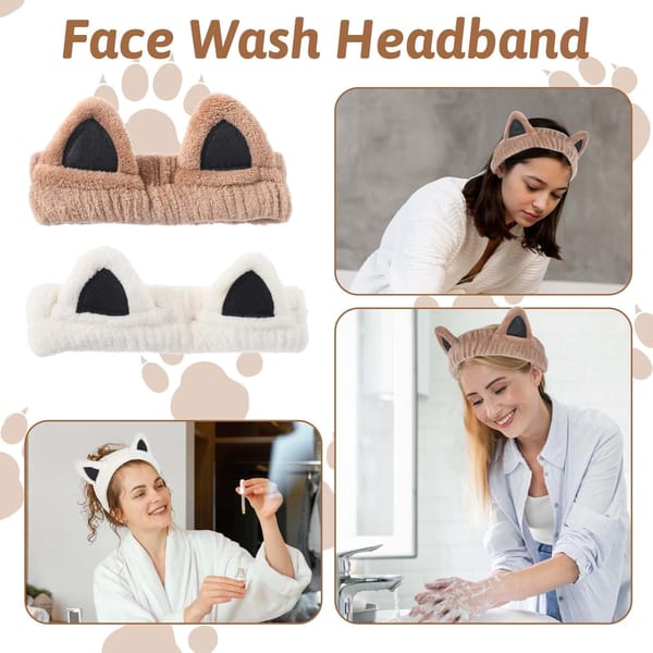 Cat Ears Spa Headband 2 Pack