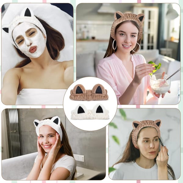 Cat Ears Spa Headband 2 Pack