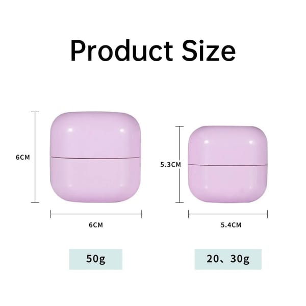 Square Cosmetic Cream Jars Pink 50ml 10 Pack