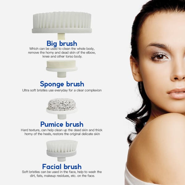 Clevinger Spin Facial Cleansing Brush 4 Head Set