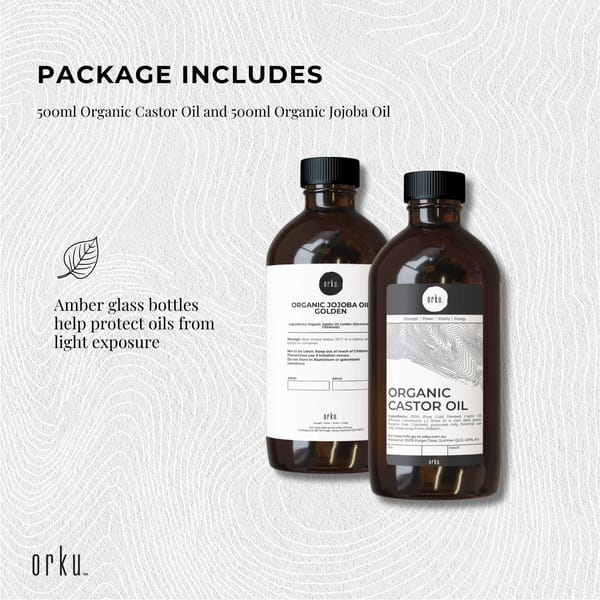 Orku Organic Castor and Jojoba Oil Pack 500ml