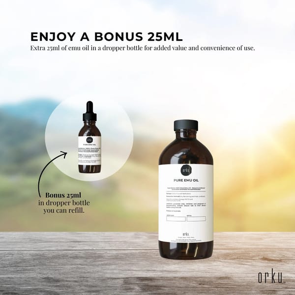 Orku Pure Emu Oil 500ml with Bonus 25ml