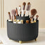 360-degree rotating makeup product storage box (black) - 1 plastic makeup storage box with 5 compartments inside - A multi-functional storage rack for makeup brushes, lipsticks, skincare products and stationery - A durable and odorless desktop storage box