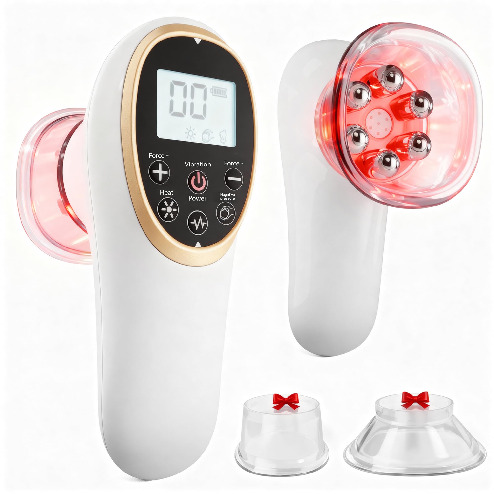 Modern Jingluo Beauty Massager – Electric Meridian Facial & Body Roller with Gentle Suction and Warmth, Multi-Speed Skincare Tool for Relaxing Rituals (White) Main image