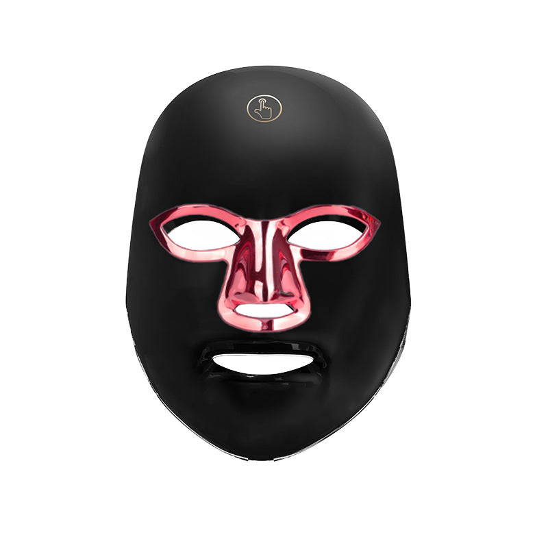 7-Color Facial Light Mask for Home Skincare – Rechargeable LED Beauty Device with 270 LEDs, One-Touch Control & Auto-Timer (Black with Rose Gold Trim)   | Other Colors Available in Store Main image