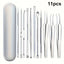 BYXAS Pimple Popper Tool Kit, 8 PCS Professional Stainless Steel Blackhead Remover Comedone Extractor Tools for Removing Zit on Face - Acne Removal Kit with Metal Case (Silver) 11PCS