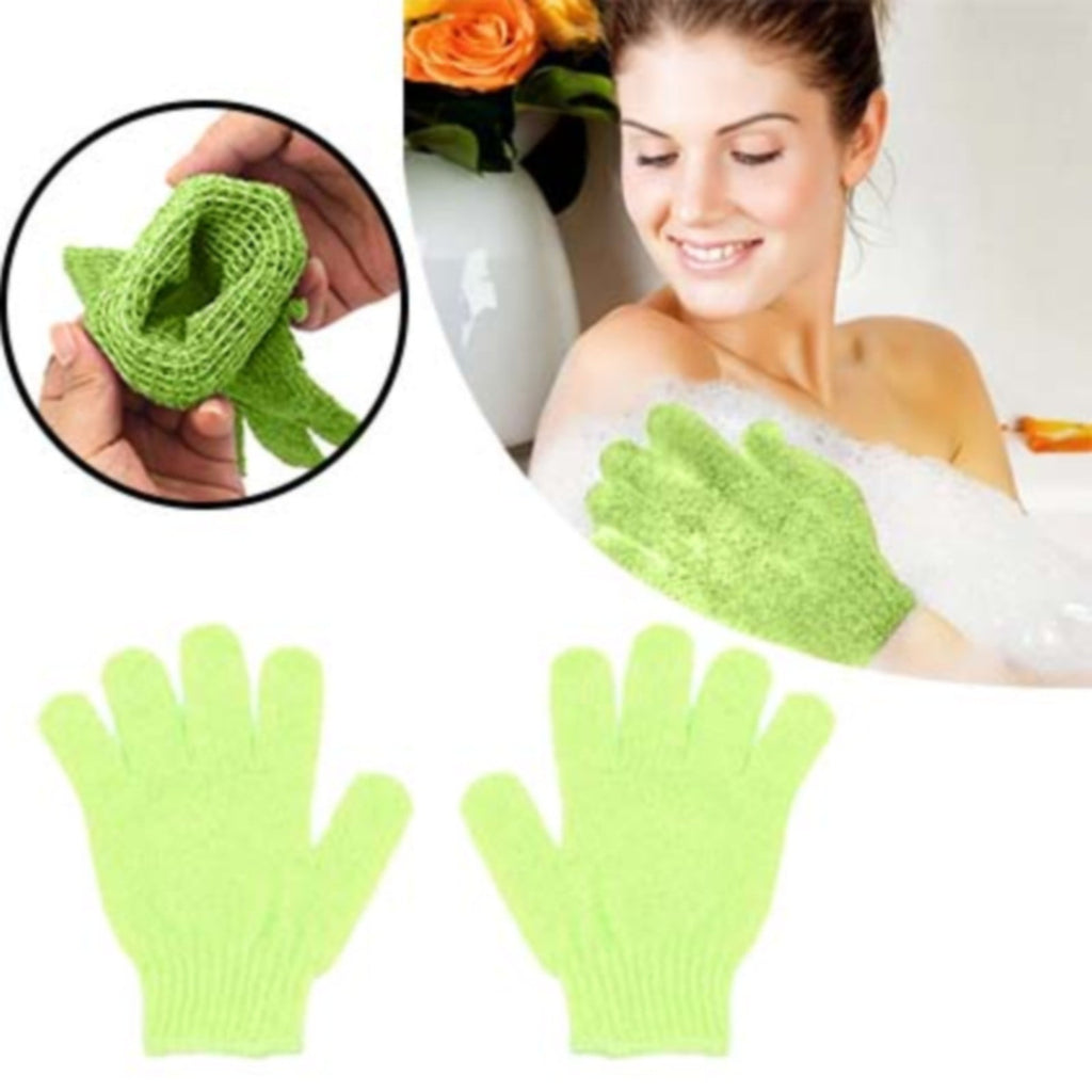 Exfoliating Gloves,1 Pair /2 Pcs, Skin Exfoliator for Body, Bath/Scrub Gloves, Shower Accessories for Women, Exfoliation Mitt, Green, 5.9x7.28 5.9 x 7.28" Orange"