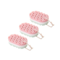 Cleansing loofah Bath Sponge, Magic Exfoliating Bath Sponge, Shower deep exfoliating Sponge, Rich Foam Bath Sponge, 3-Pack Large Size, 5.9x3.54x1.96 5.9 x 3.54" x 1.96" Pink"