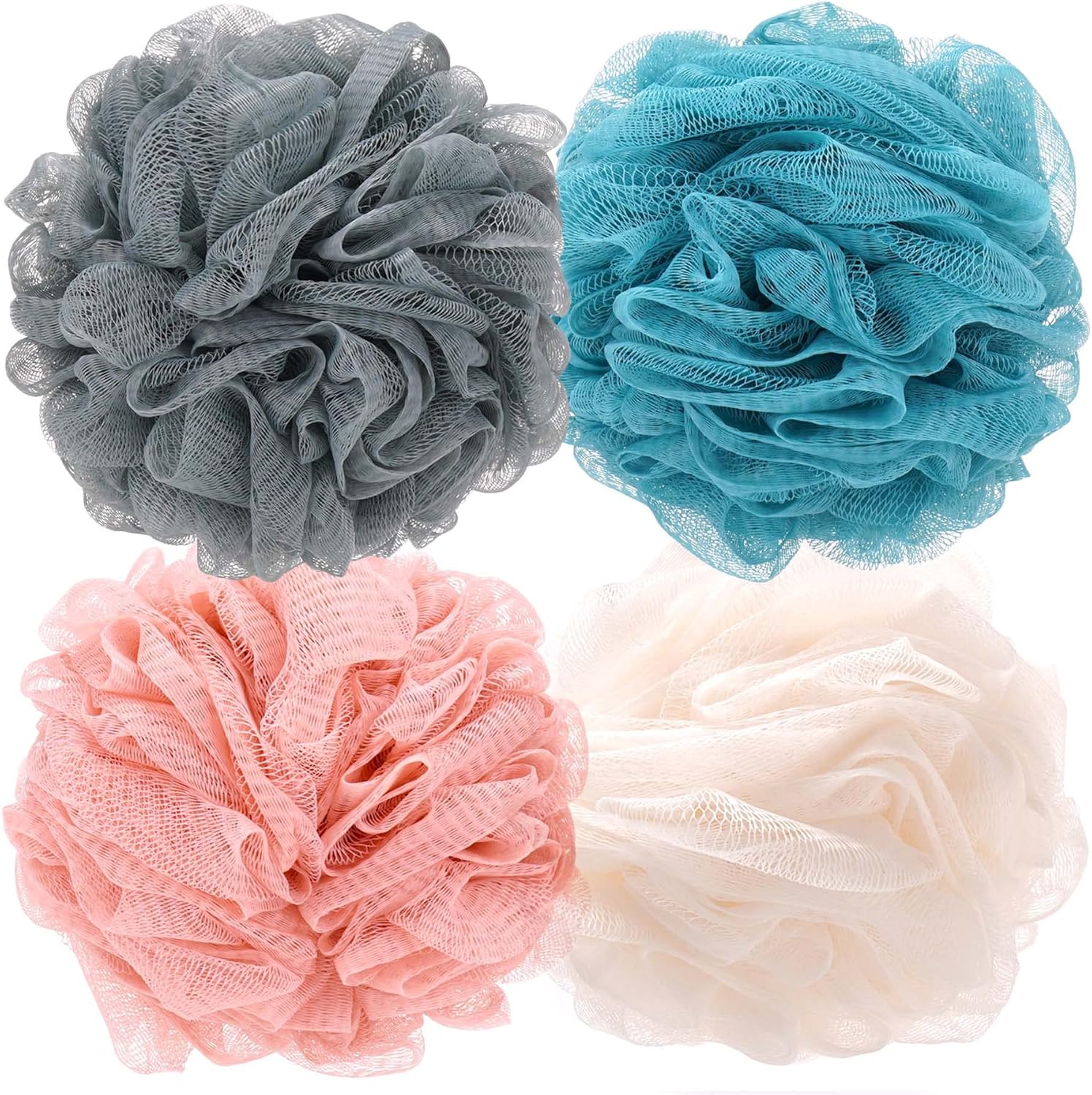 Loofah Bath Sponge Shower Loofah Shower Puff Soft Assorted Color Big 4 Pack Main image
