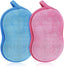 2Pcs Soft Bath Sponge, Cotton Shower Sponge Absorbent Gentleness Exfoliating Body Scrubber Shower Skin Friendly Comfort Bathing Tool for Men Women All Skin Type (Blue,Pink)