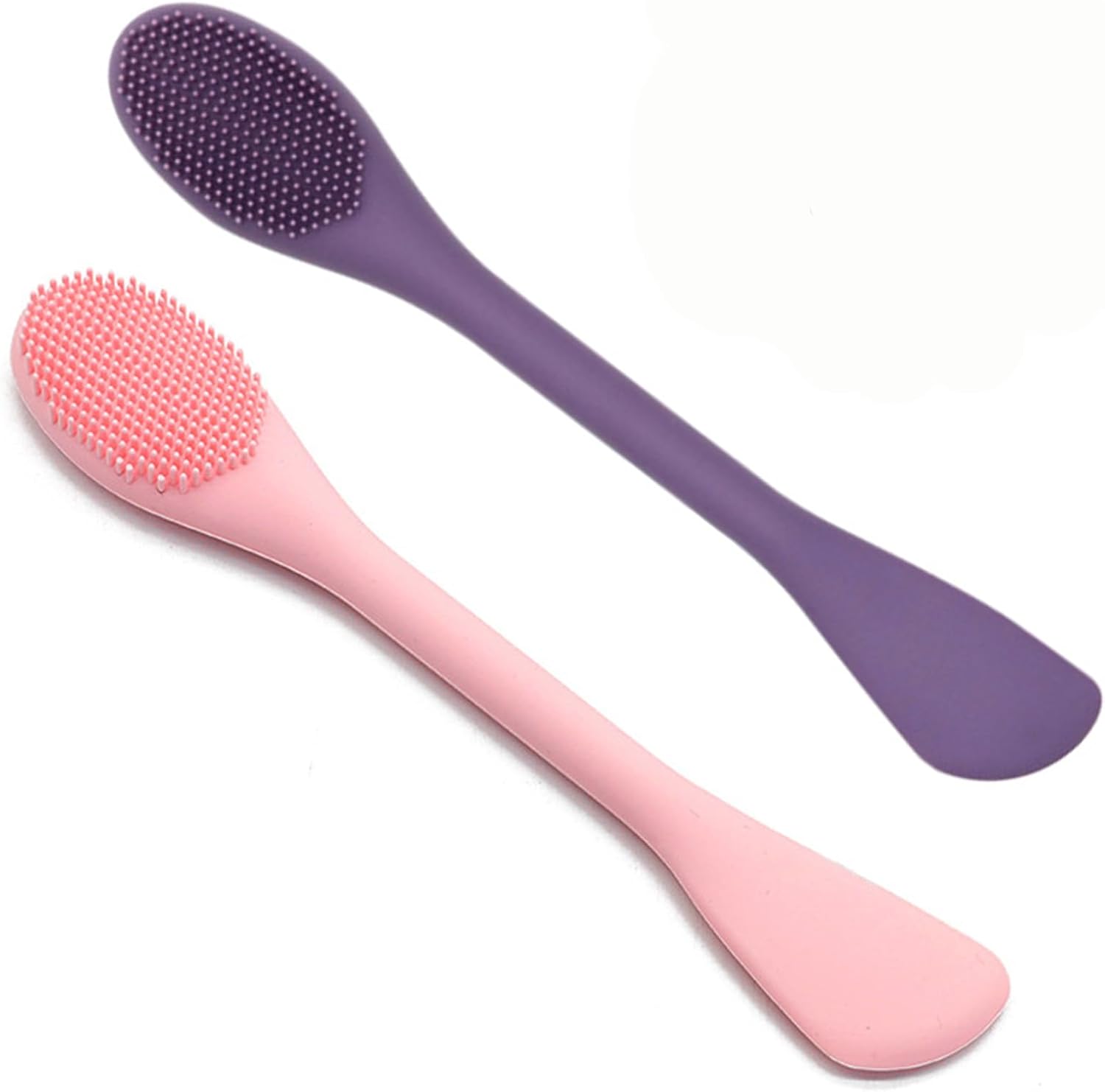 Silicone Face Mask Applicator Brush,Soft DIY Skincare Tools,Scrubber Exfoliator,Facial Cleansing Brush for Deep Gentle Exfoliating (Pink/Purple) Pink/Purple  Main image