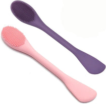 Silicone Face Mask Applicator Brush,Soft DIY Skincare Tools,Scrubber Exfoliator,Facial Cleansing Brush for Deep Gentle Exfoliating (Pink/Purple) Pink/Purple 