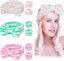 9PCS Spa Headband Kit for Women & Girls: Bowknot Makeup Headbands with Wristbands for Face Skincare, Bathing, Yoga (Pink, Blue, White)